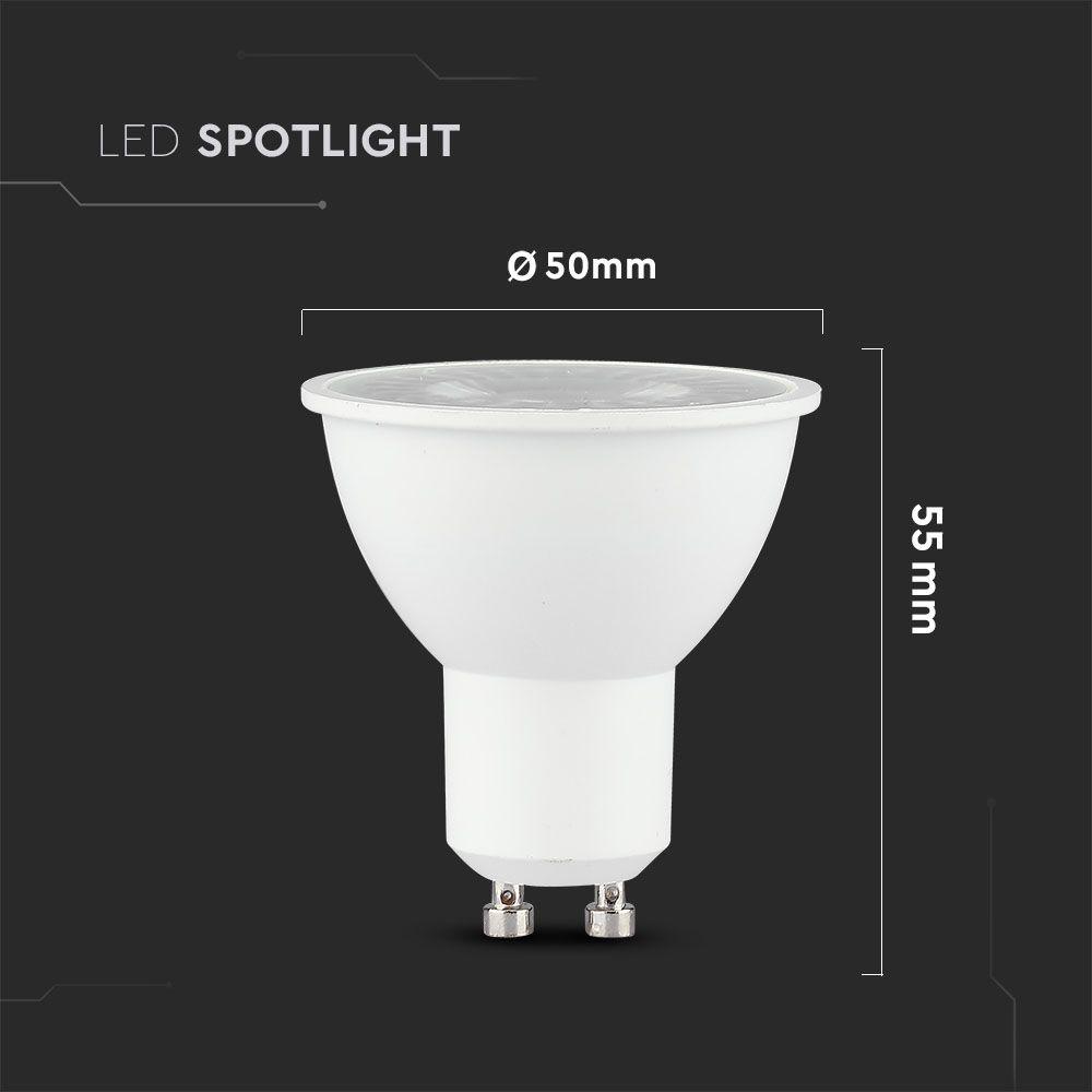 VT-2206 6W GU10 LED PLASTIC BULB 2700K,CRI>95 38'D