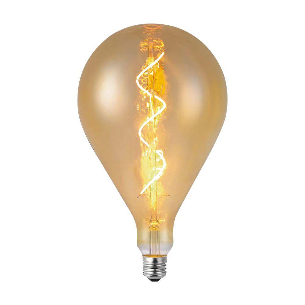 4W A160 Żarówka LED Filament spiralny, Barwa: 2700K, Szkło: Bursztynowe , VTAC, SKU 23166