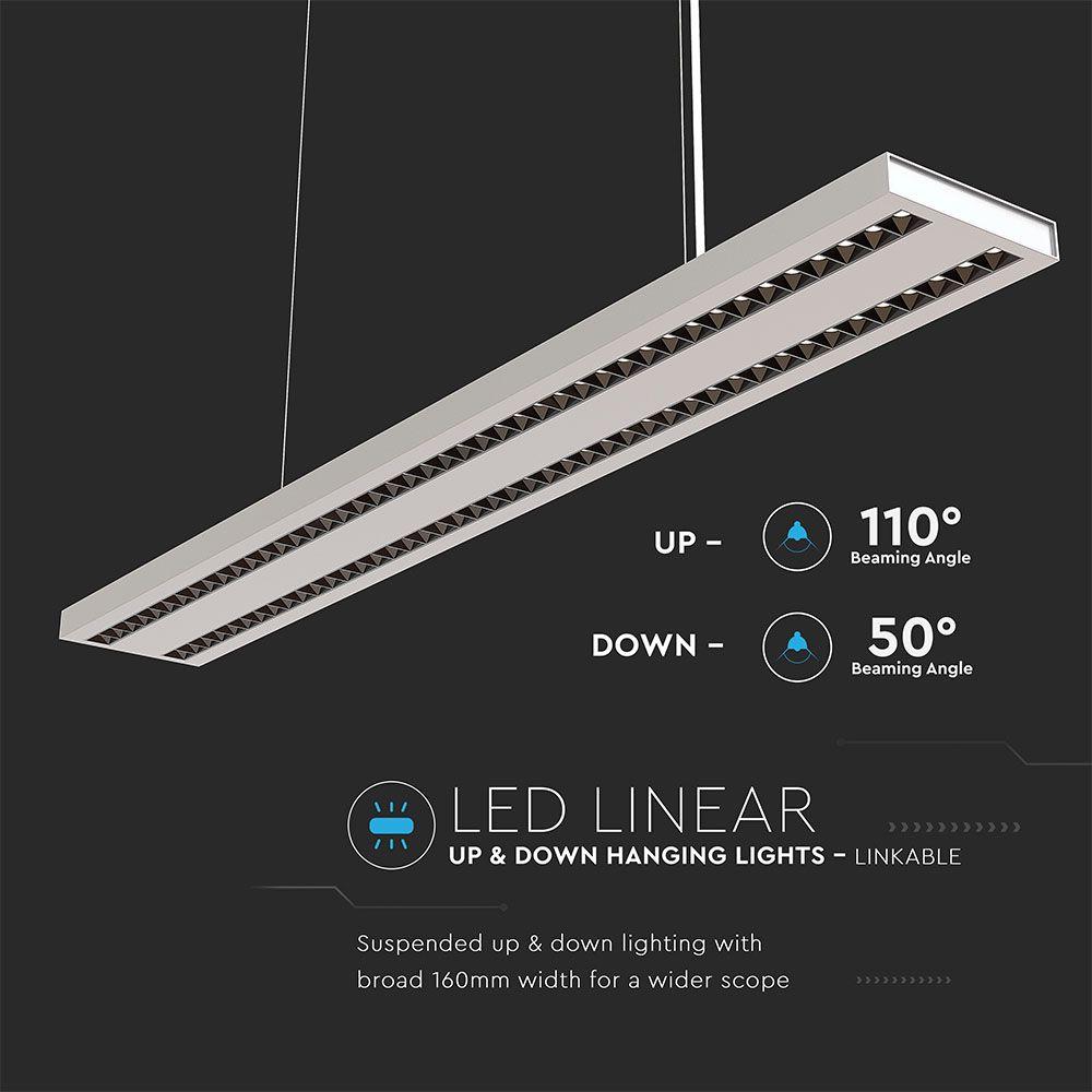 VT-7-62 60W LED LINEAR HANGING LIGHT(LINKABLE) SAMSUNG CHIP 4000K WHITE