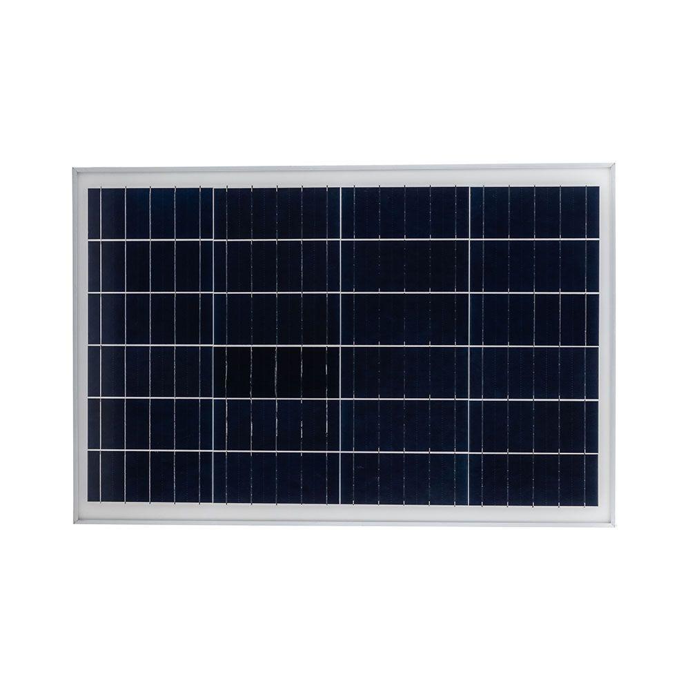 50W Lampa uliczna solarna, Barwa:6000K, Obudowa: Czarna, VTAC, SKU 95509