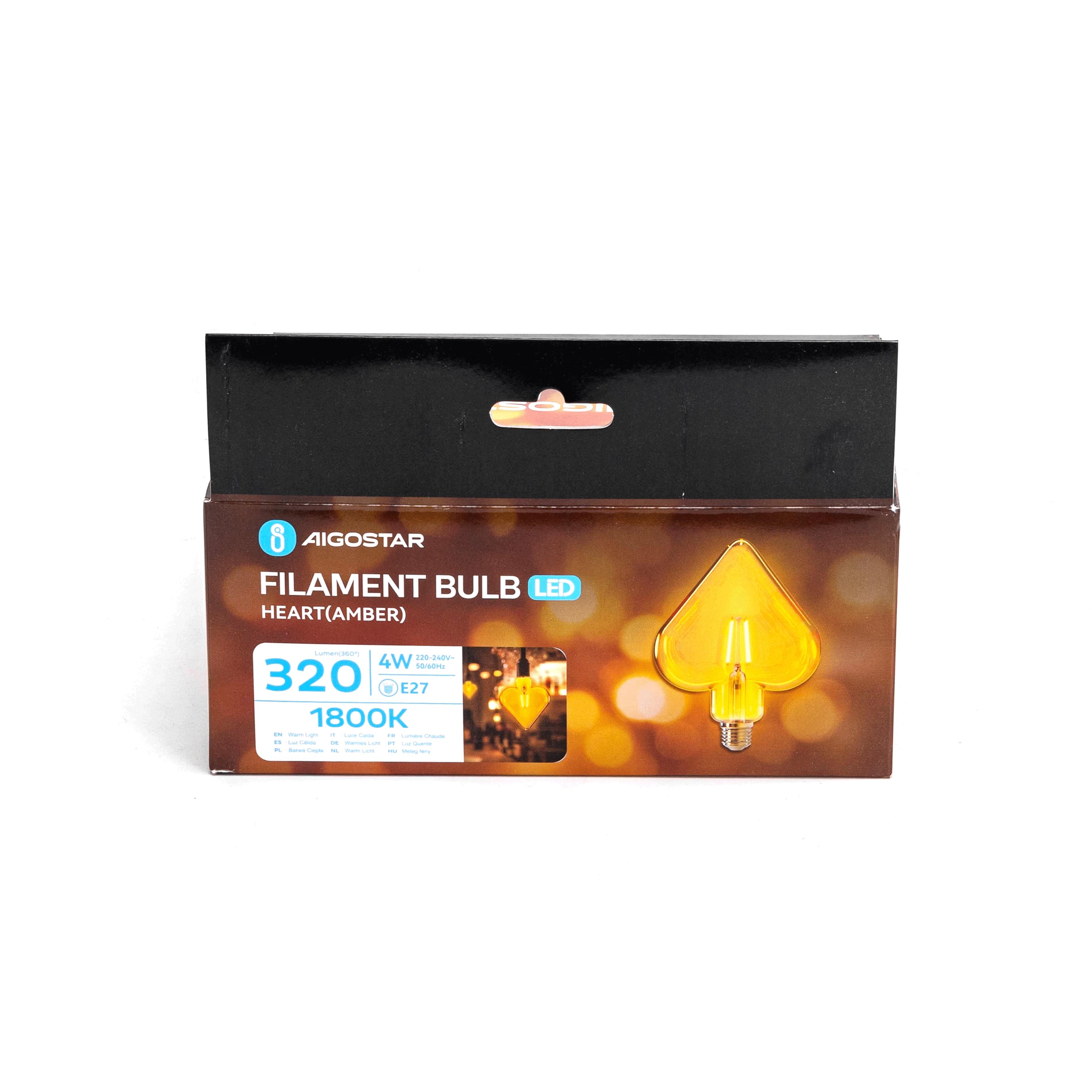 LED Filament Bulb (Heart) E27 4W