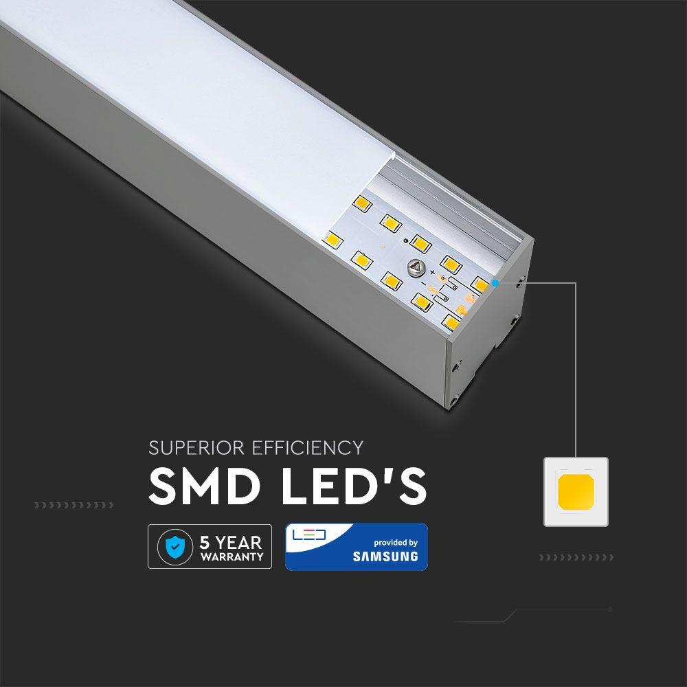 VT-7-40 40W LED LINEAR (SLIM) SUSPENSION LIGHT SAMSUNG CHIP 4000K-SILVER BODY