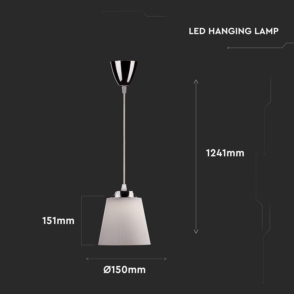 7W Lampa wisząca, Barwa:4000K, Klosz: Biały, Chrom, VTAC, SKU 8505