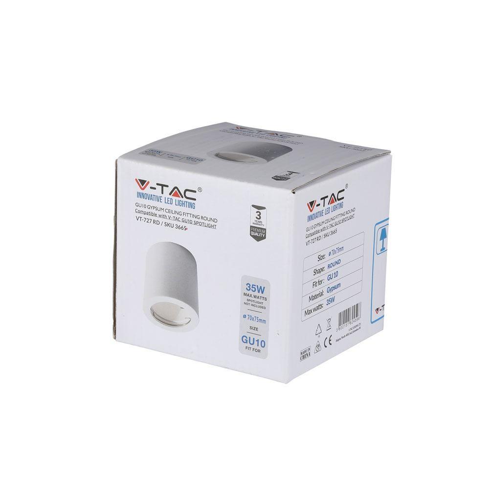 VT-727 GU10 FITTING ROUND - WHITE