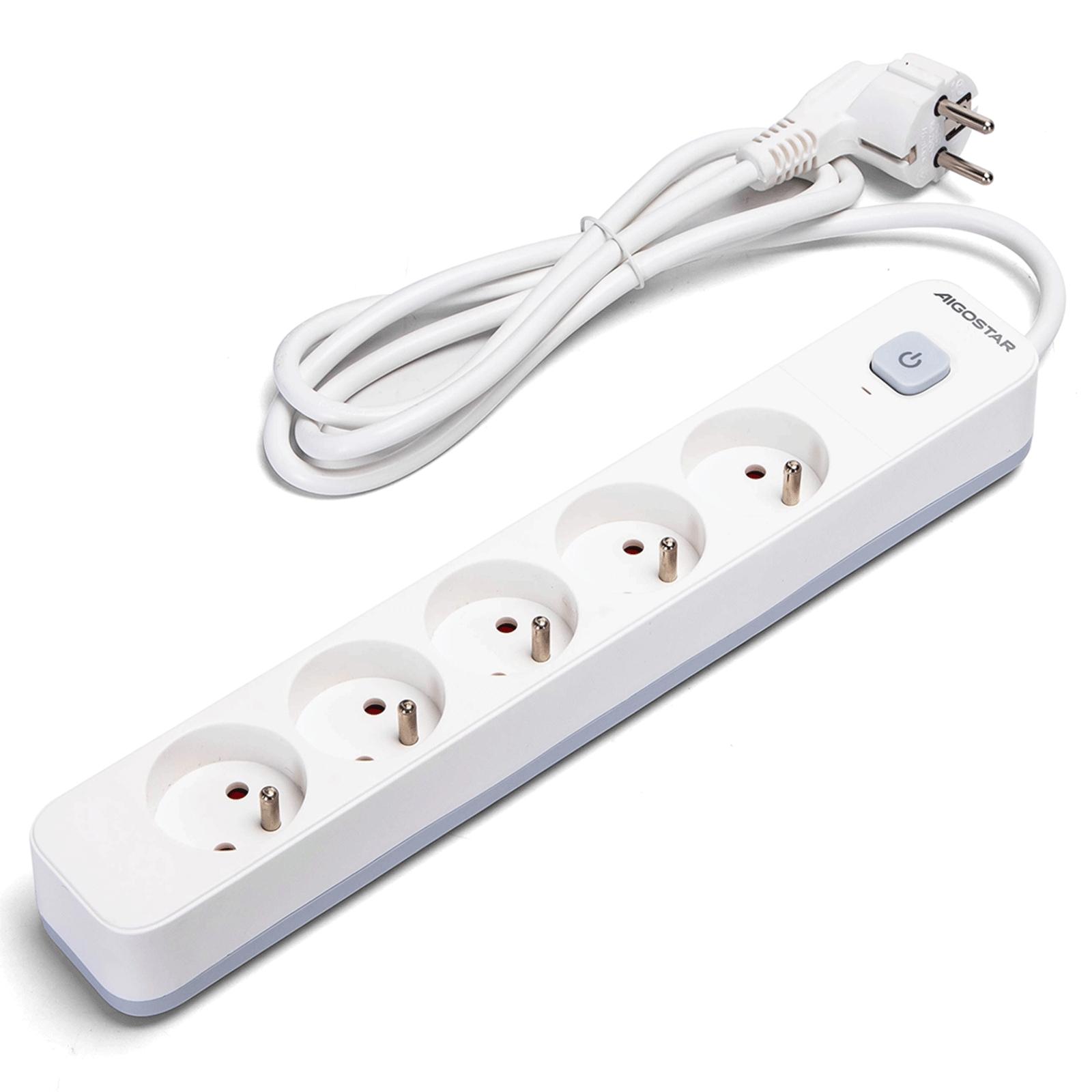 Power strips 5-way 1.5m H05VV-F 3G1.0m㎡ White and Gray