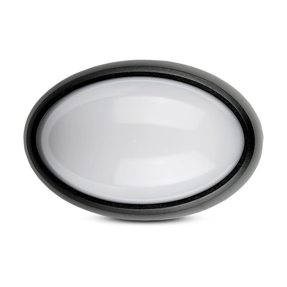 VT-8016 12W FULL OVAL IP54 DOME LIGHT 4000K BLACK BODY