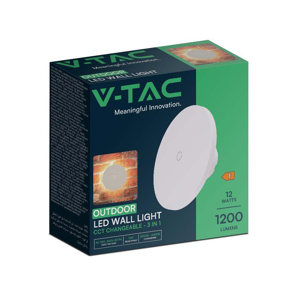 VT-83012 12W LED WALL LIGHT 3IN1 WHITE BODY DIMMABLE