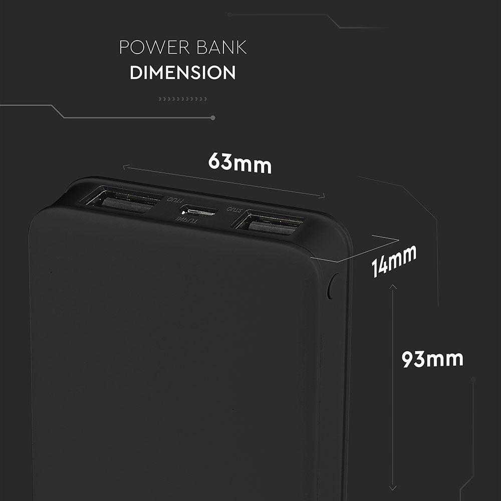 Power Bank, 5000mAh/18.5wh, 5V, Czarny, VTAC, SKU 8193