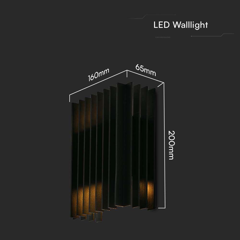 VT-1189 2*6W LED OUTDOOR WALL LIGHT 141x65x200mm 3000K BLACK BODY IP65