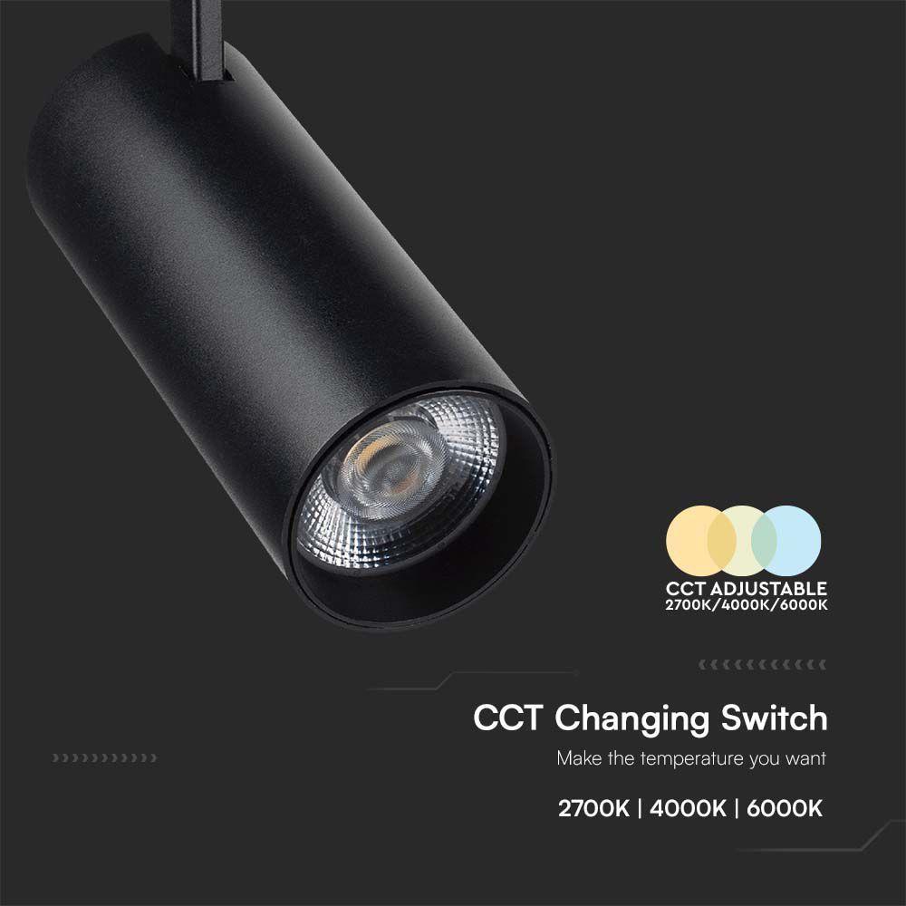 VT-47050 40W COB LED TRACKLIGHT 3IN1 BLACK BODY, BLACK REFLECTOR, BLACK BACK COVER