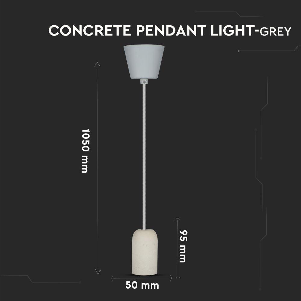 VT-7668 E27 CONCRETE PENDANT LIGHT-GREY