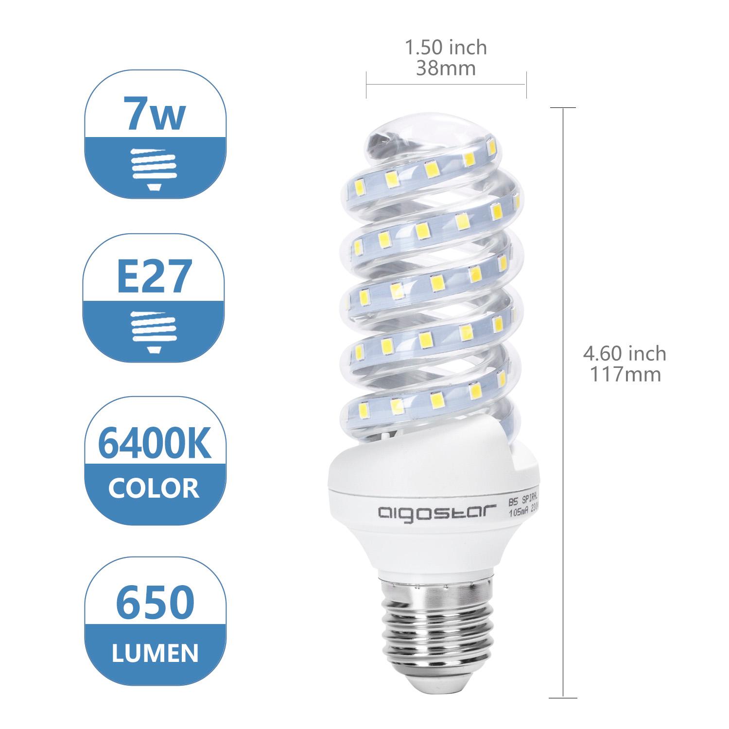 LED E27 7W Spiral tube