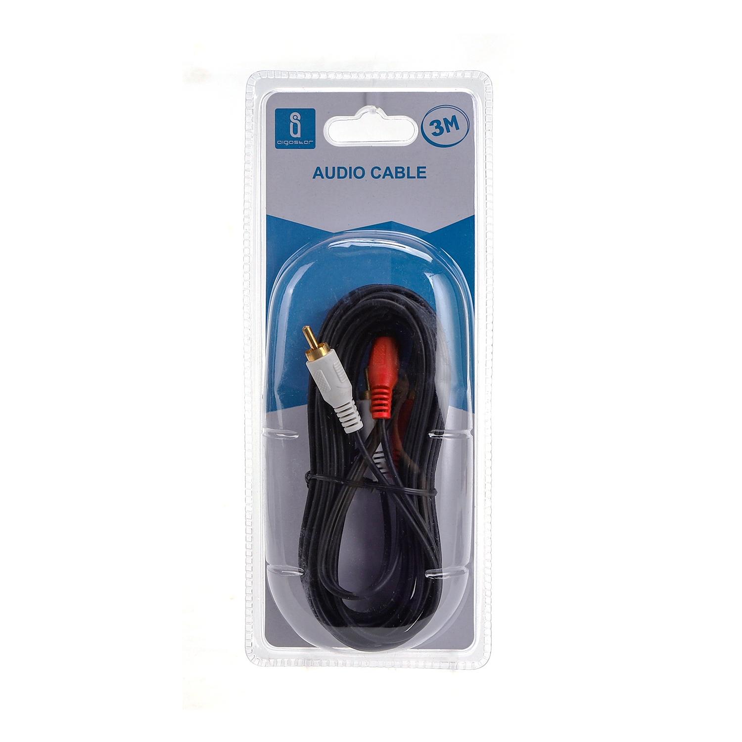 Kabel audio 2RCA/2RCA 3 m czarny