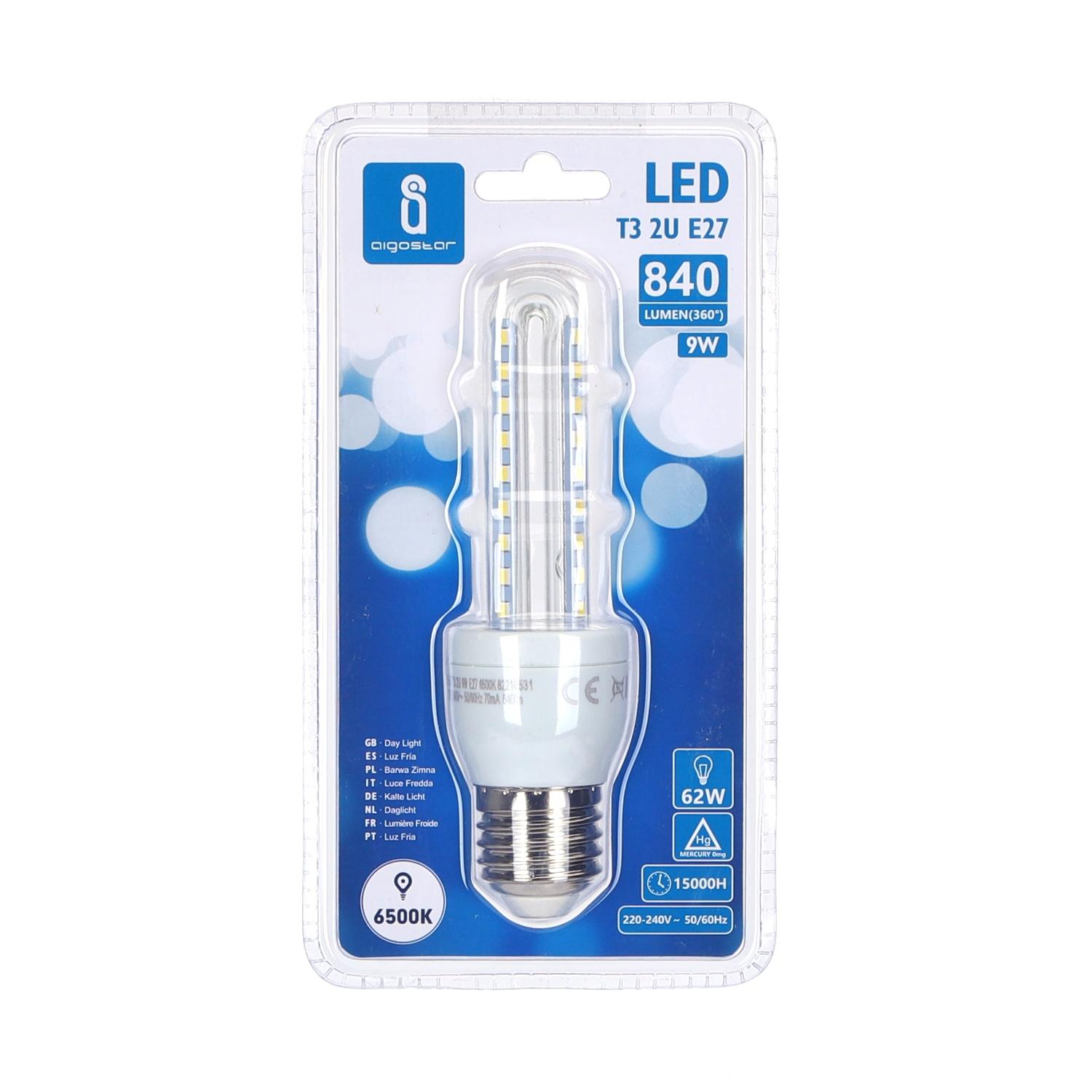 LED E27 9W U-tube