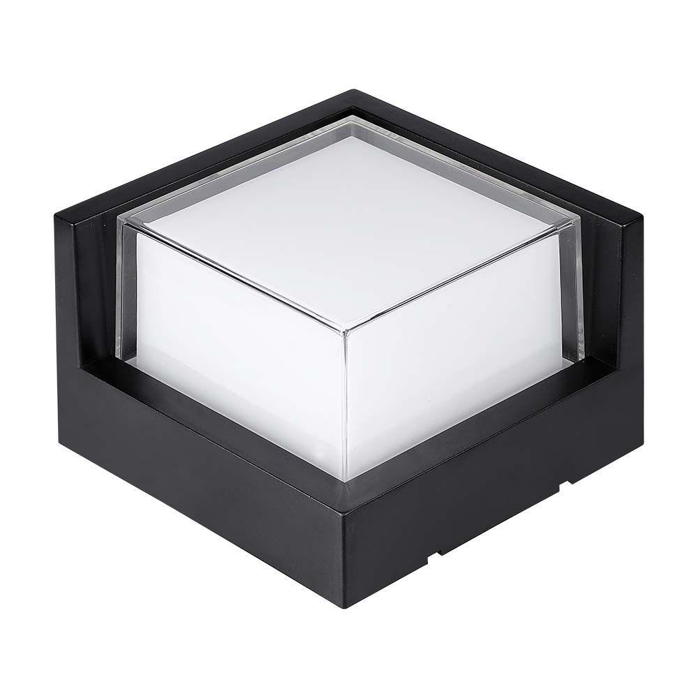 12W Lampa ścienna LED, Barwa:4000K/ Czarny, Kwadratowa, VTAC, SKU 218540