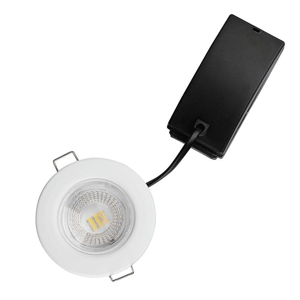 VT-885 5W SPOTLIGHT FIRERATED FITTING SAMSUNG CHIP 3000K -WHITE DIMMABLE