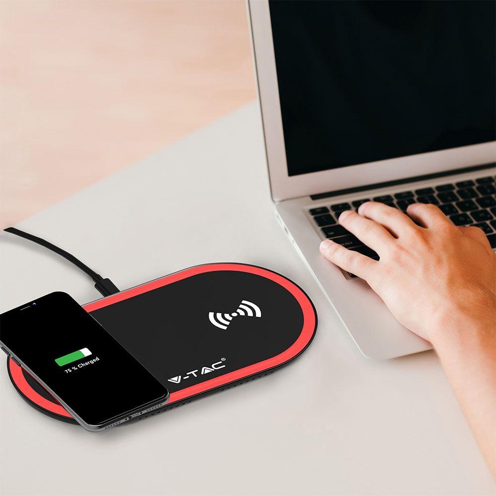 VT-1213 10W WIRELESS CHARGING PAD-BLACK+RED