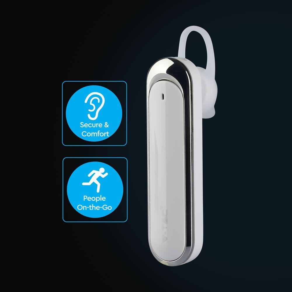 VT-6800 BLUETOOTH HEADSET-170mah BATTERY-WHITE