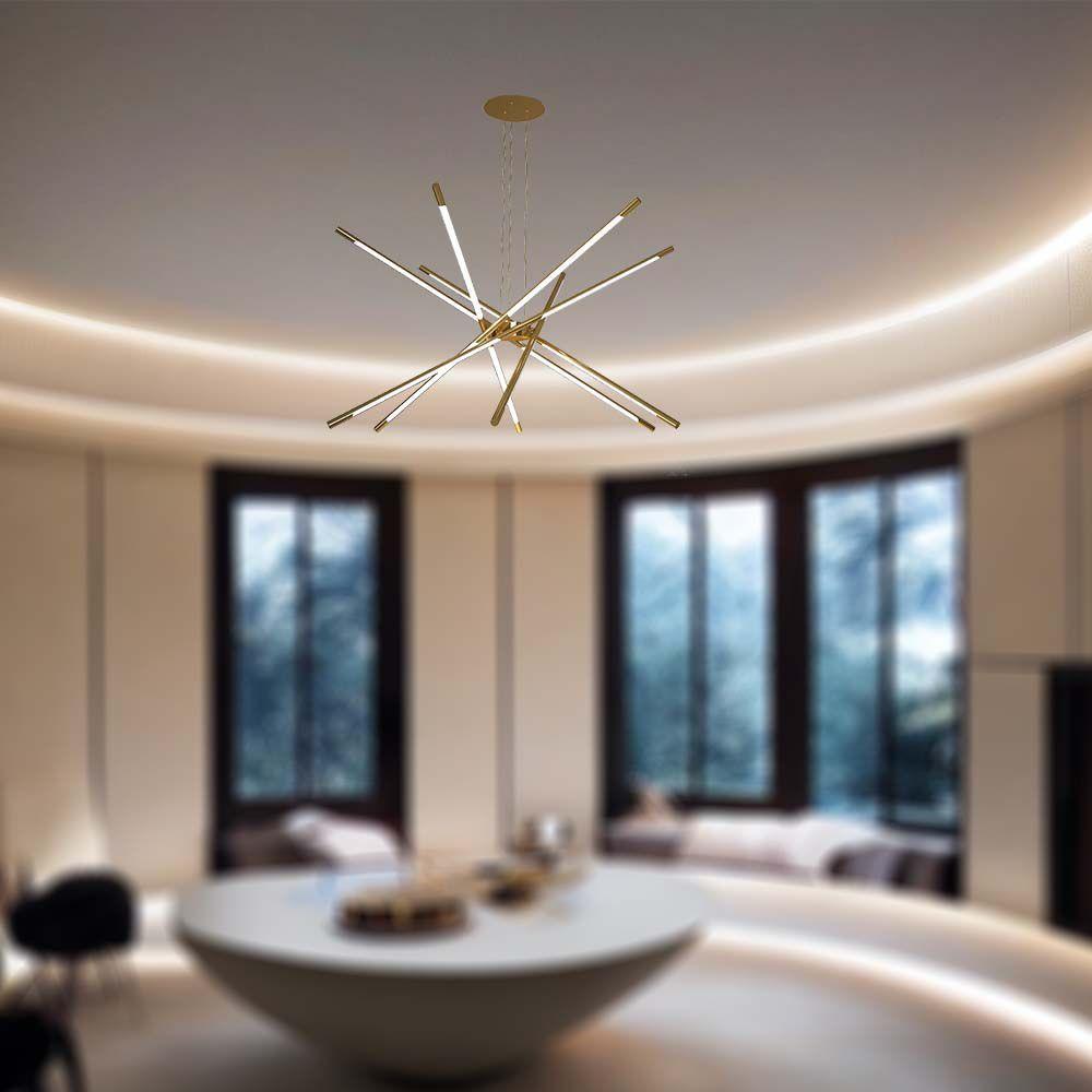 VT-7922 42W LED DECORATIVE HANGING LIGHT D:85xH31xH120CM 3000K GOLD BODY