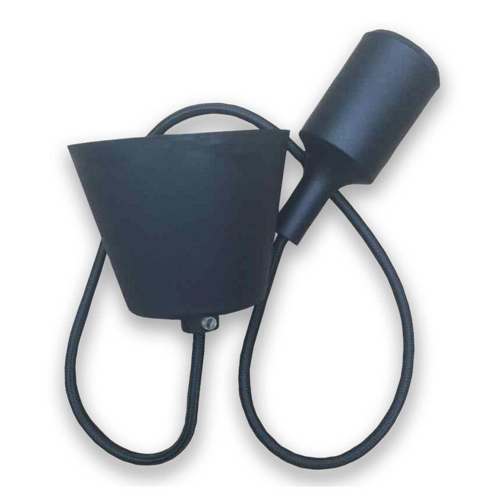 VT-7228 E27 SILICONE PENDANT HOLDER-BLACK