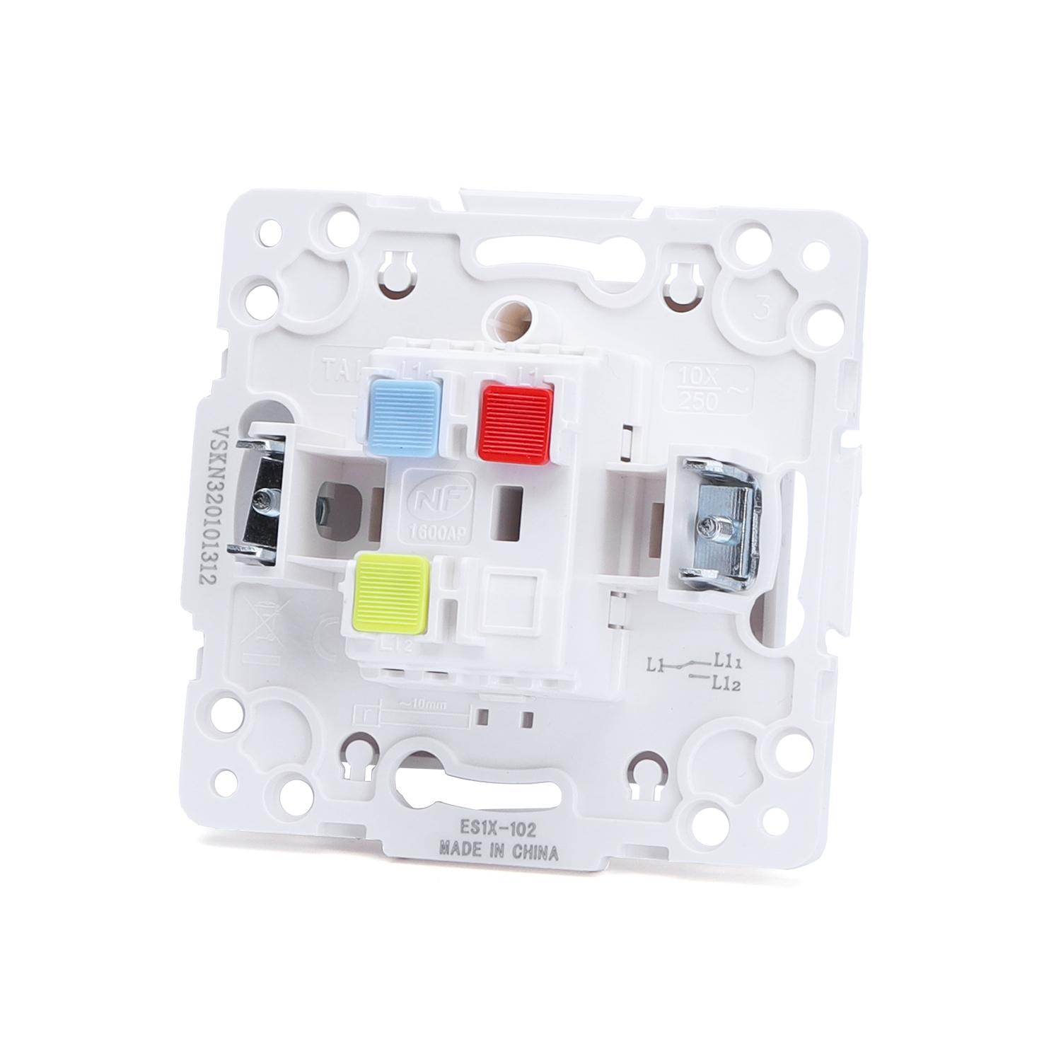 French One Gang Two Way Switch Function Keys White