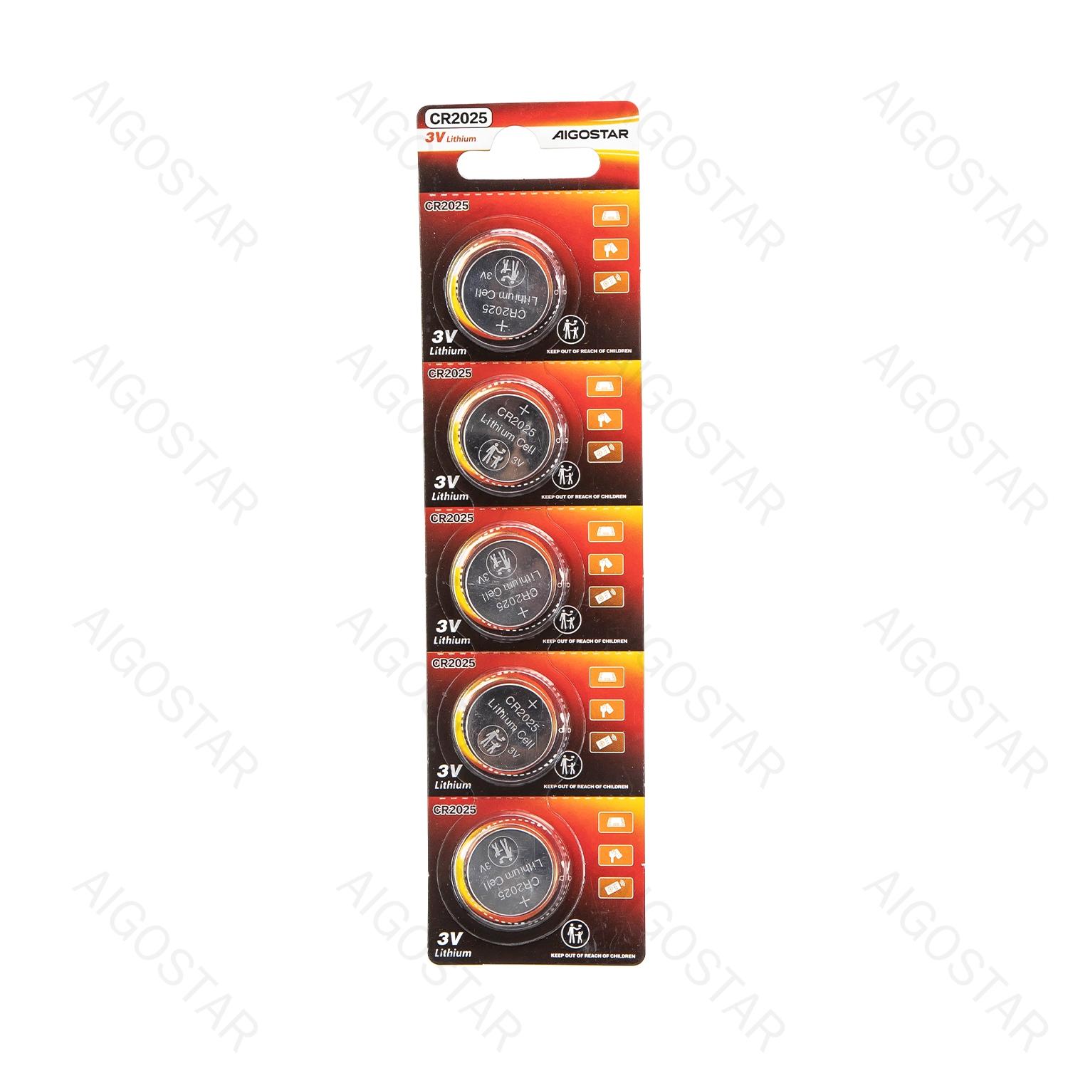 Coin cell batteries CR2025-5B 3V 5pcs