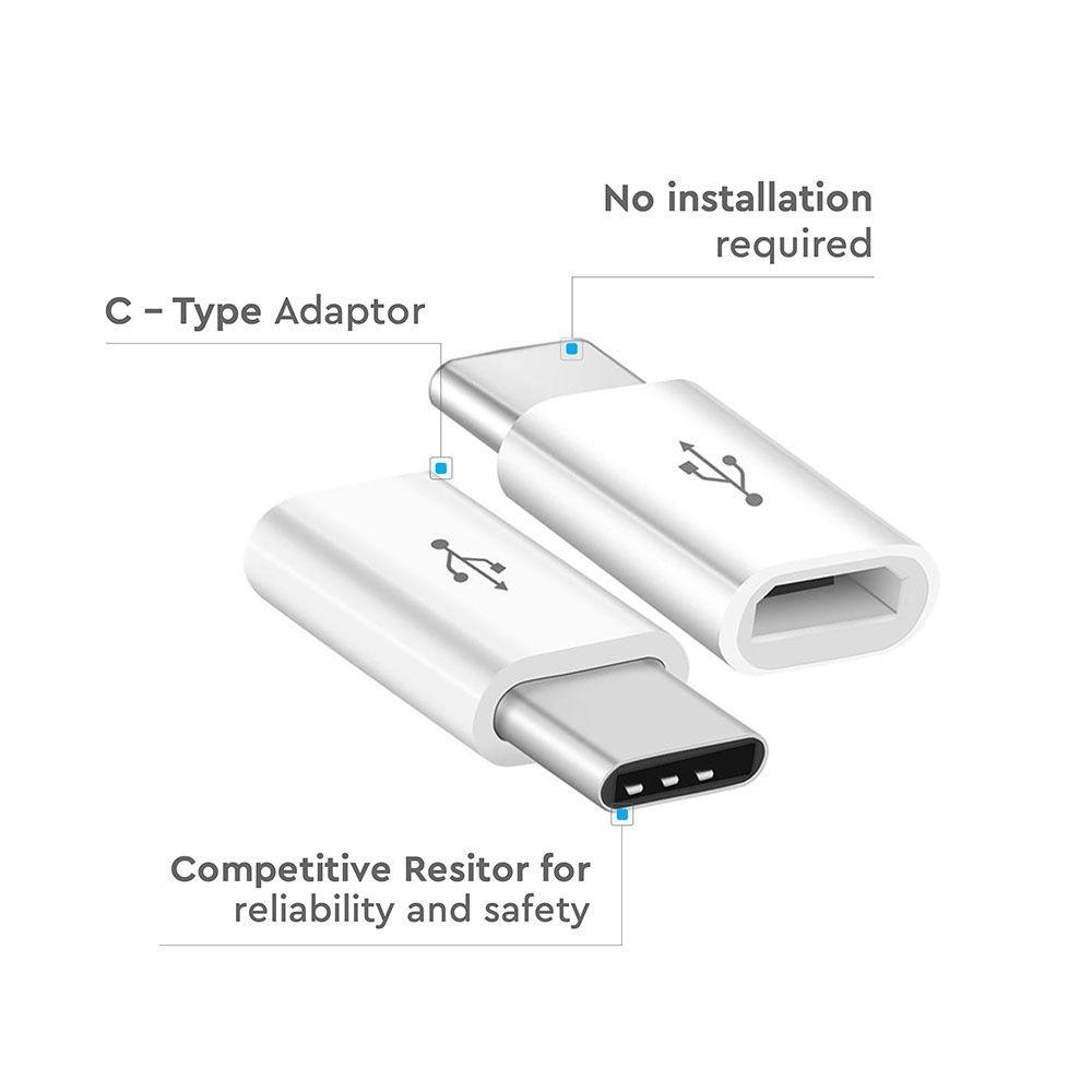 VT-5149 MICRO USB TO TYPE-C ADAPTOR-WHITE