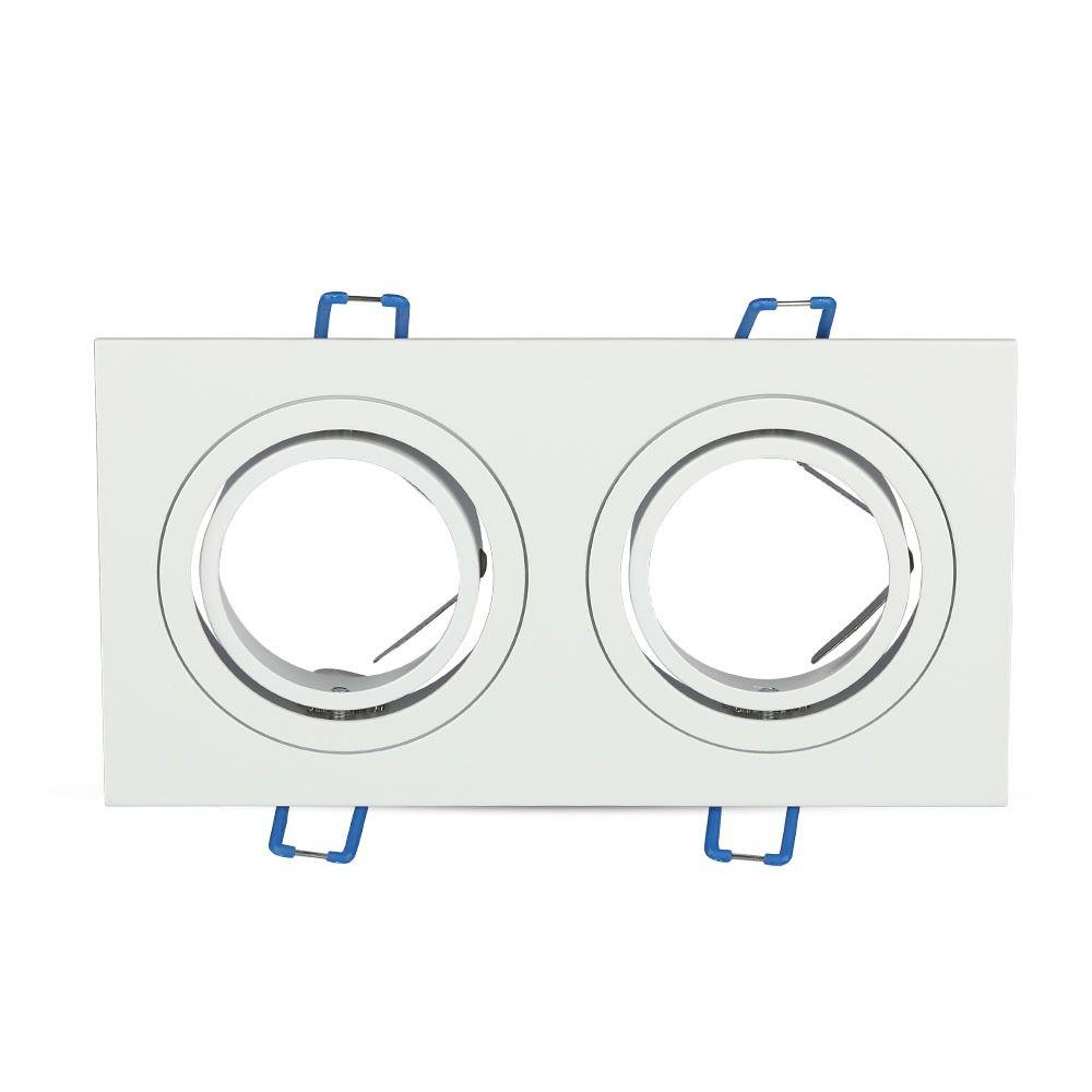 Oprawa wpuszczana Spot, Trzonek:2xGU10, Kwadratowa, Biały, VTAC, SKU 3607