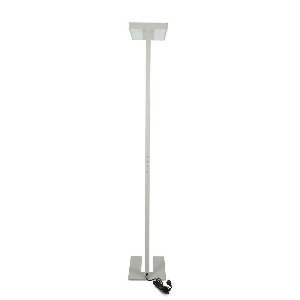 80W Lampa podłogowa LED/ Ściemnianie pokrętłem, Barwa:4000K, Obudowa: Srebrna, VTAC, SKU 8525