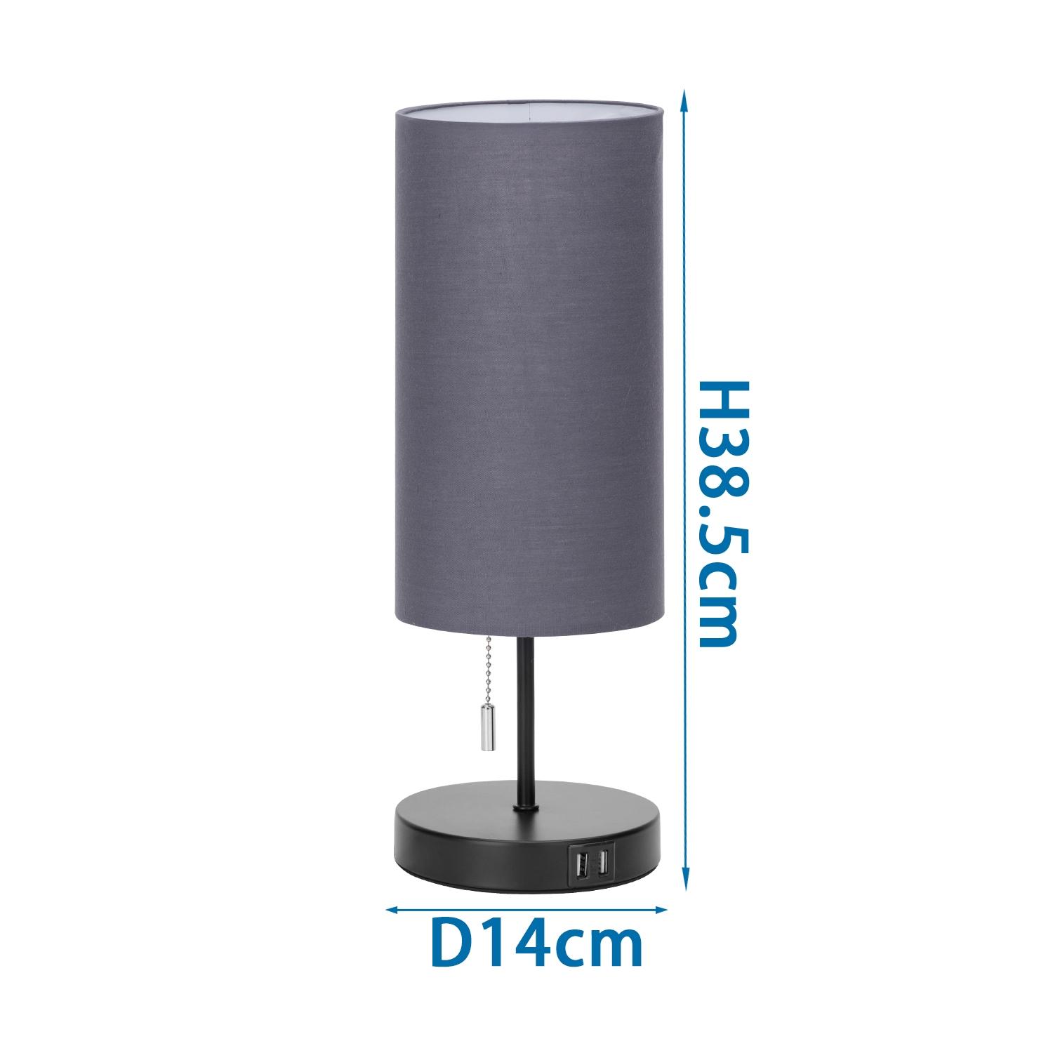 Metal Table Lamp USB*2 (Without Light Source) E27