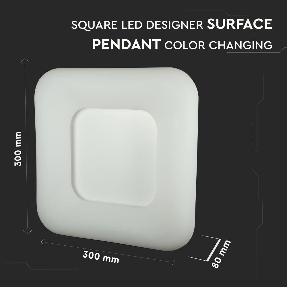 VT-7309 26W SQUARE LED DESIGNER PENDANT LIGHT (CCT:3IN1) DIMMABLE-WHITE