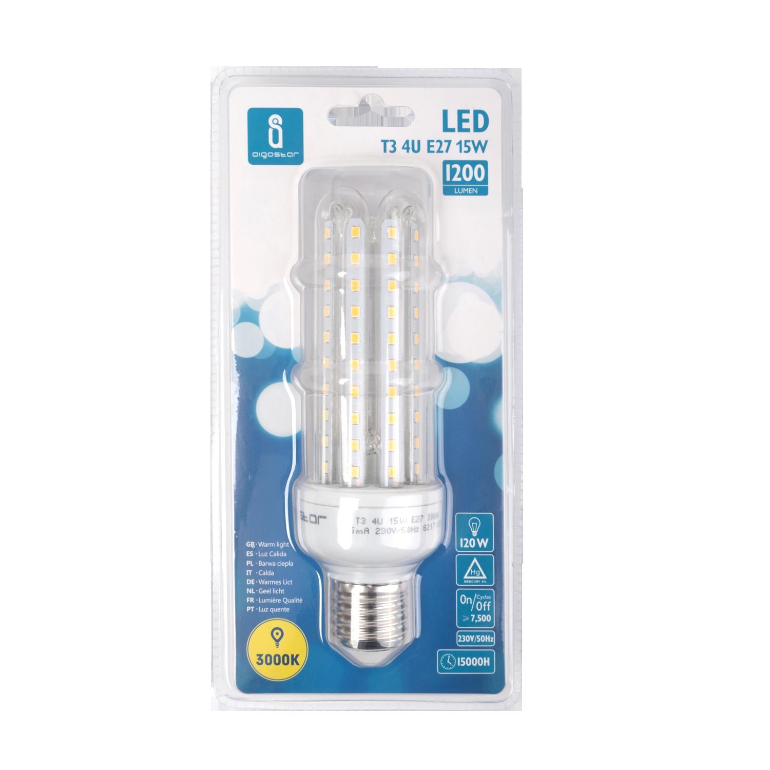 Żarówka LED W Kształcie U 4U E27 15W(15W,E27,3000K)