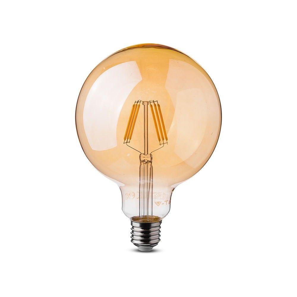 VT-297 6W G125 LED FILAMENT BULB AMBER GLASS SAMSUNG CHIP 2200K E27