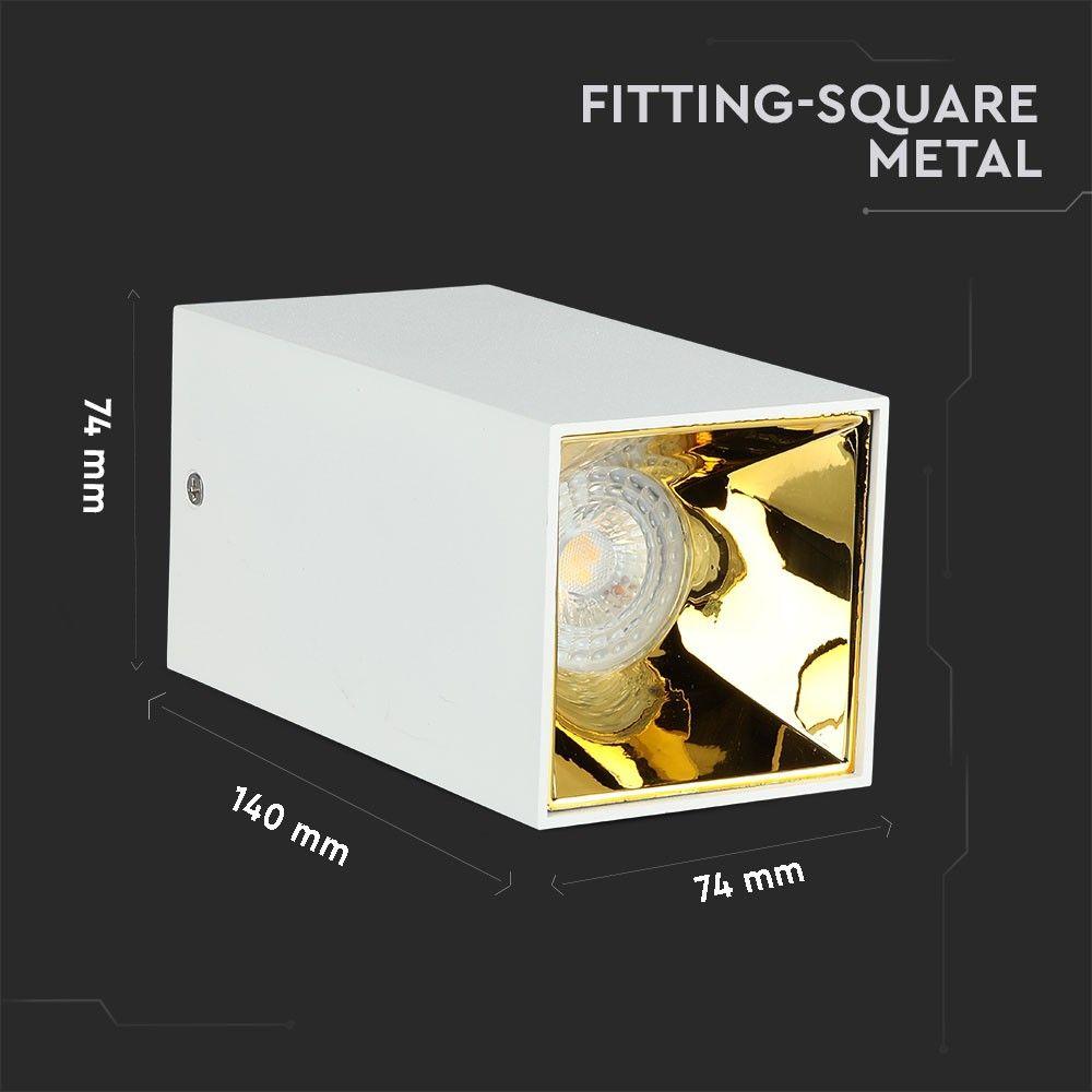 VT-882 GU10 FITTING SQUARE WHITE+GOLD