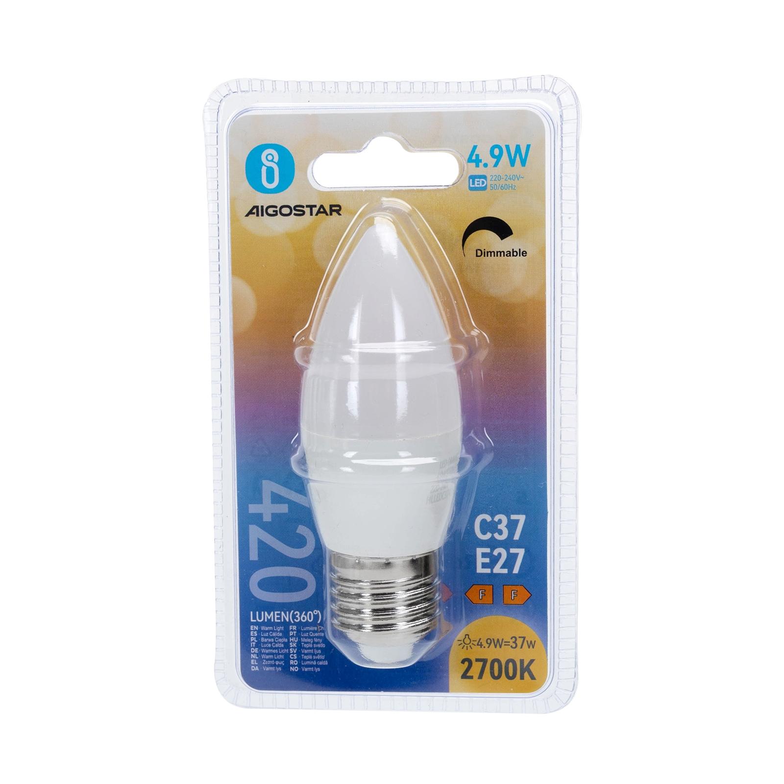 LED dimmable bulb C37 E27 4.9W 2700K