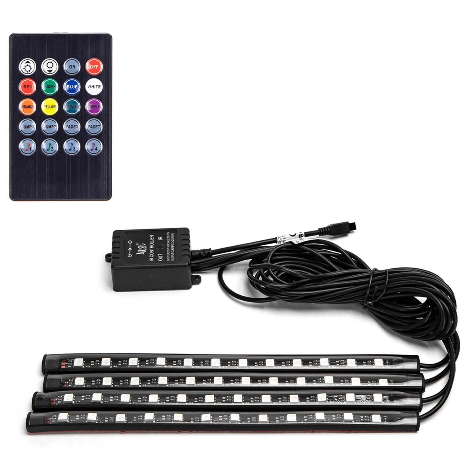 Low-voltage LED Car Strip Light 4*0.225m RGB