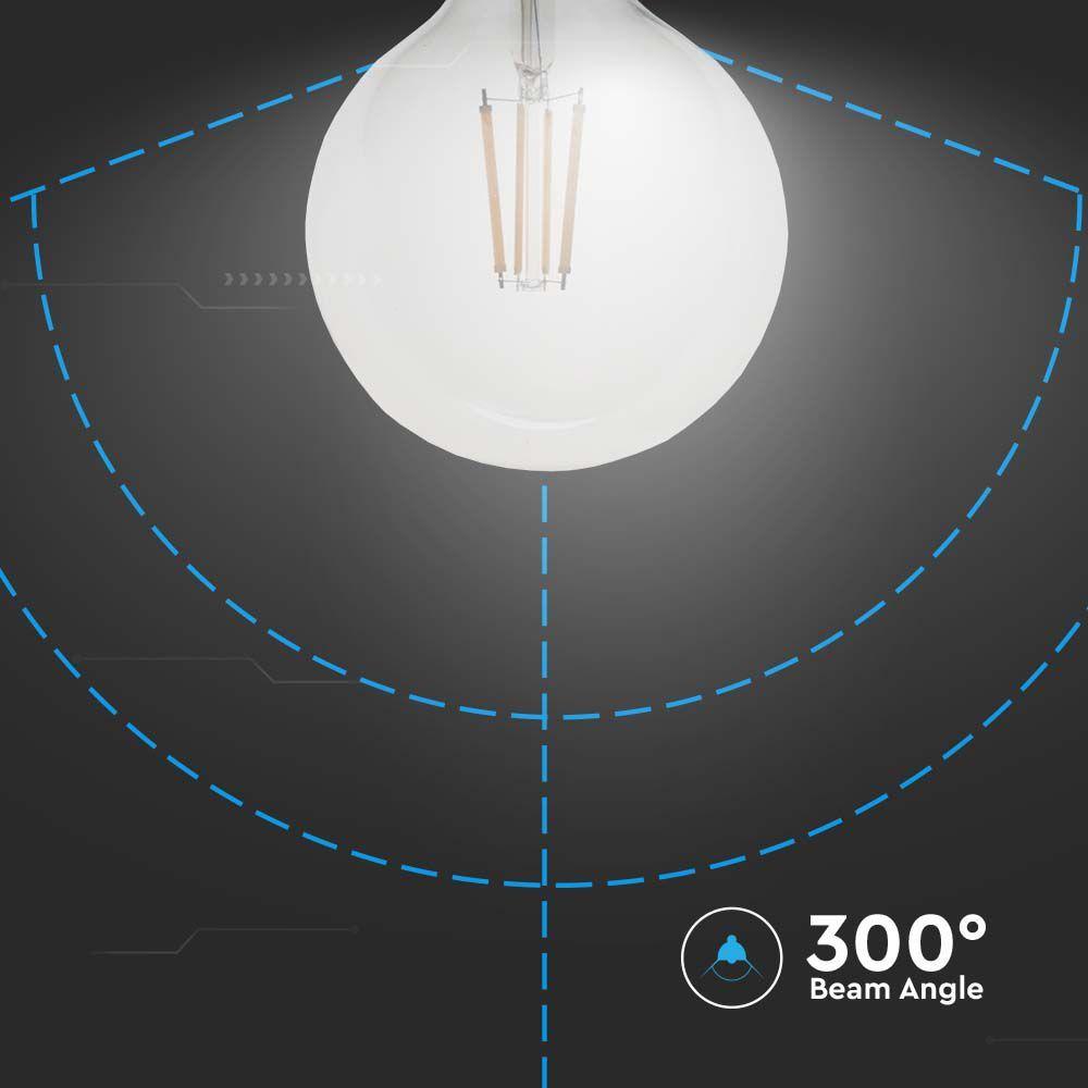 12W G125 Żarówka LED Filament, Klosz Transparentny, Barwa:4000K, Trzonek:E27, VTAC, SKU 217454