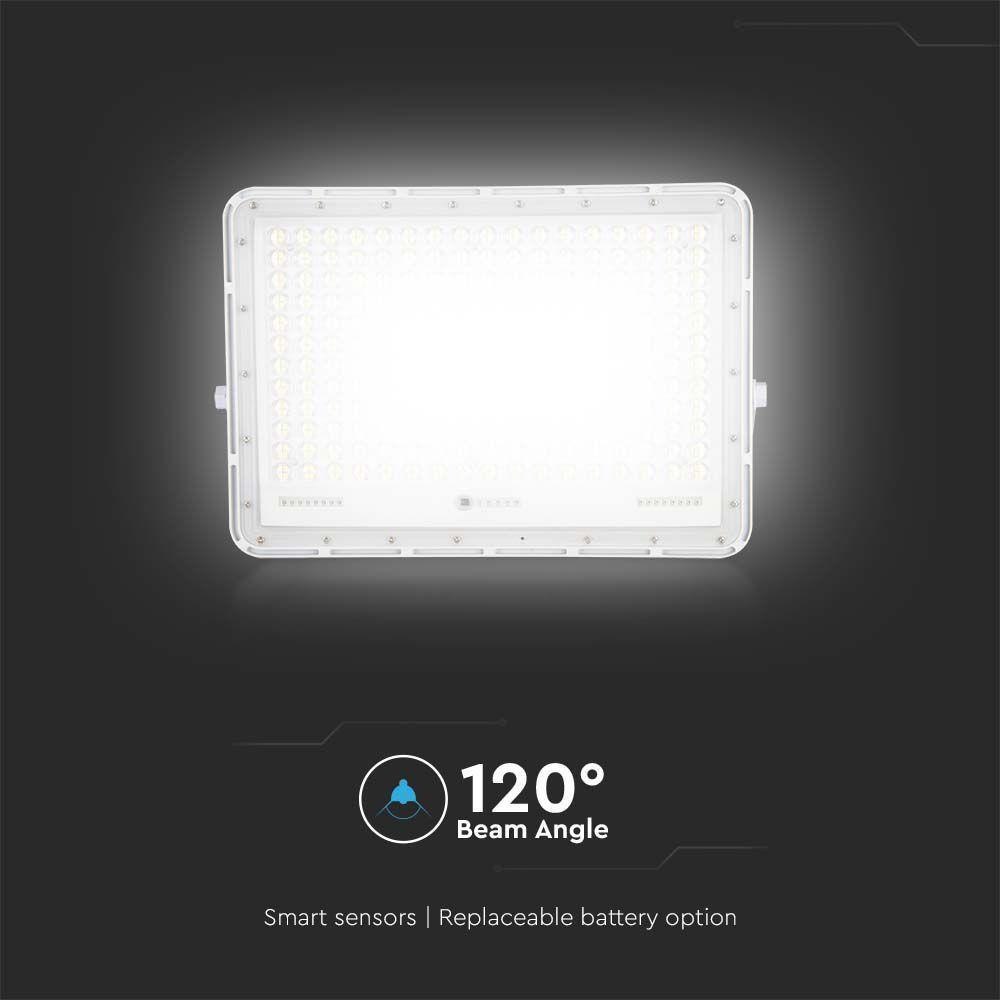 VT 240W LED SOLAR FLOODLIGHT 6400K 20000 mAh BATTERY 3M CABLE SMART IR REMOTE FAST CHARGE WHITE