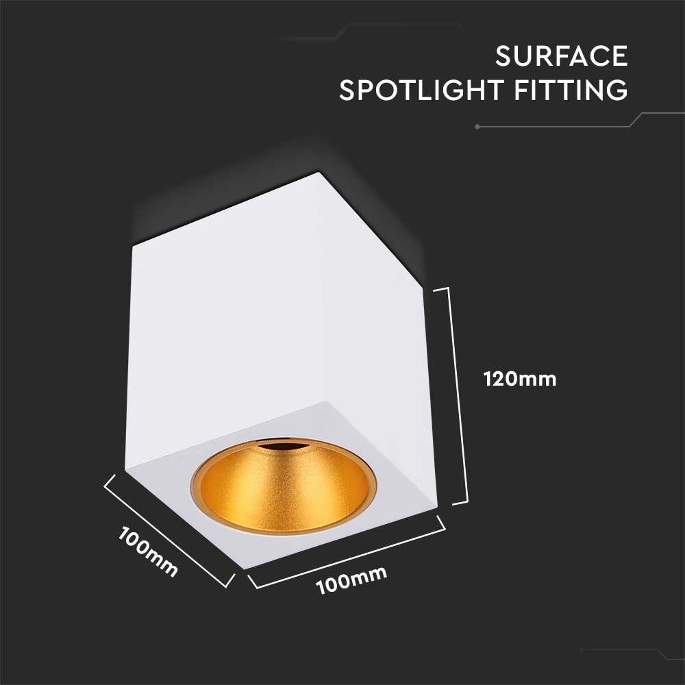 VT-979 SURFACE MOUNTED GU10 FITTING SQUARE WHITE