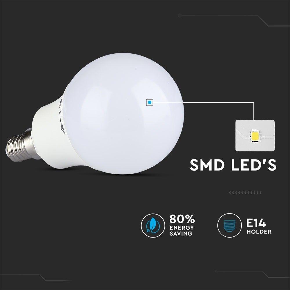 3.5W P45 Żarówka LED sterowana pilotem, Barwa:RGB+4000K, Ściemniana, Trzonek:E14, VTAC, SKU 2776