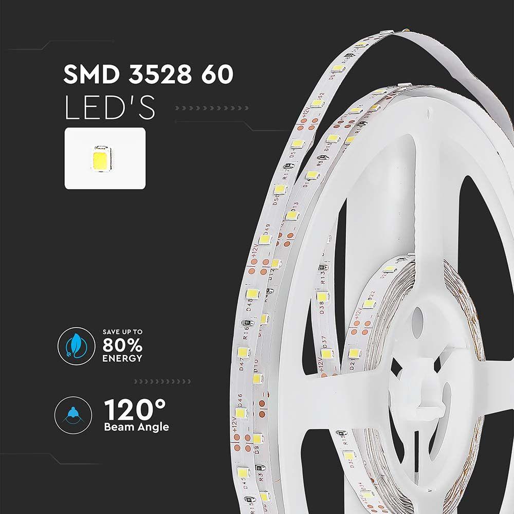 VT-3528 60 4.2W/M LED STRIP LIGHT COLORCODE:3000K IP20 (5M/ROLL)(PRICE PER M)