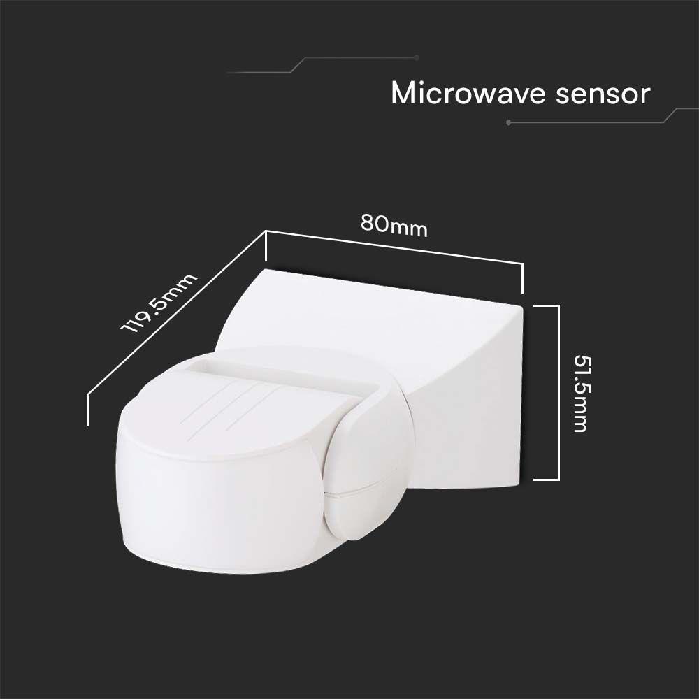 VT-80301 300W MICROWAVE MOTION SENSOR 180'D WHITE BODY IP65