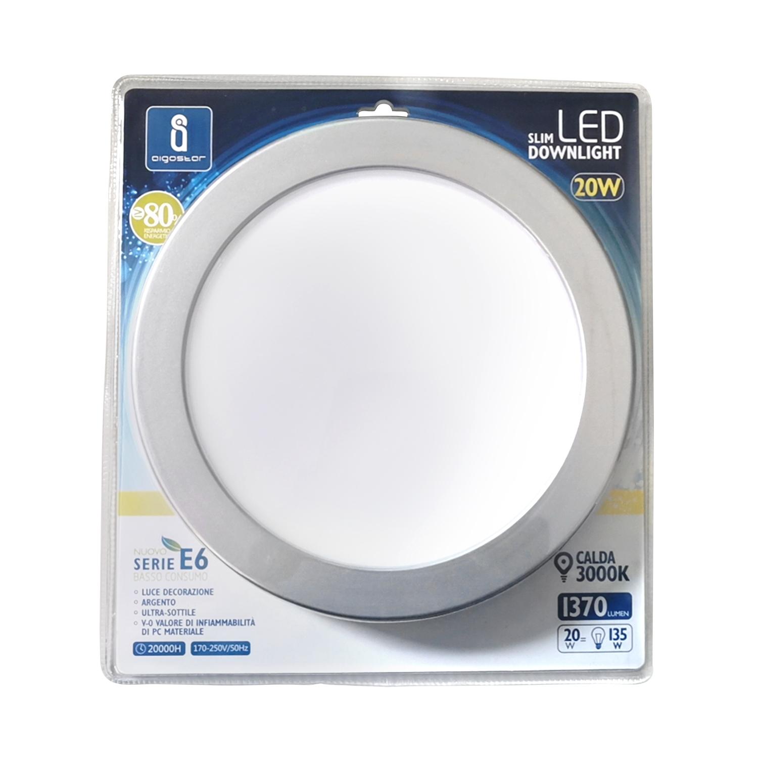 E6 LED Ultra-thin Flush-mounted Round Downlight 20W Yellow Light