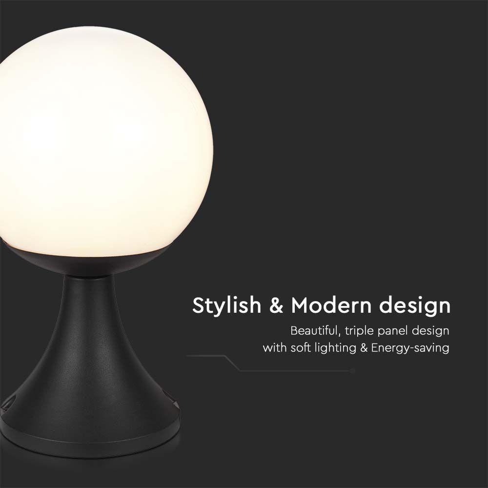 VT-1230 STAND LAMP(1*E27)-MATT BLACK-OPAL PLASTIC BALL