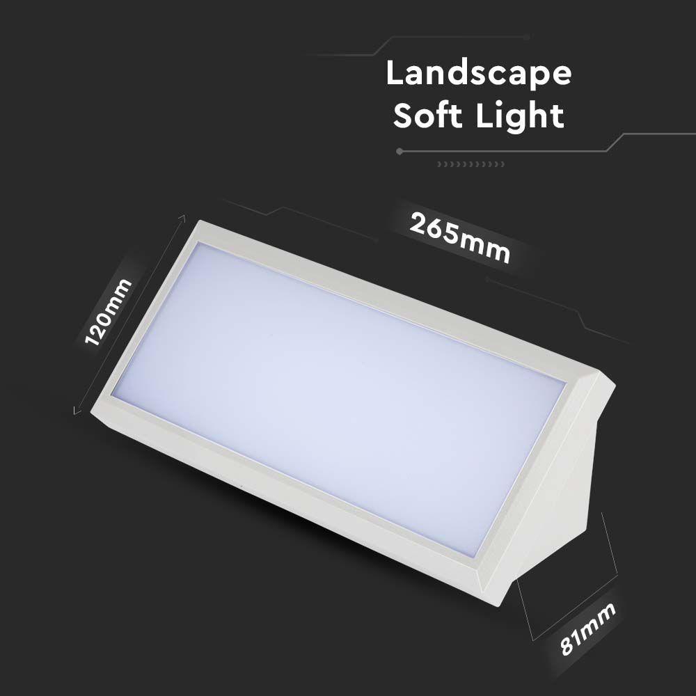 12W Lampa ścienna LED, Ukośna, Barwa:3000K, Obudowa: Biała, VTAC, SKU 6813