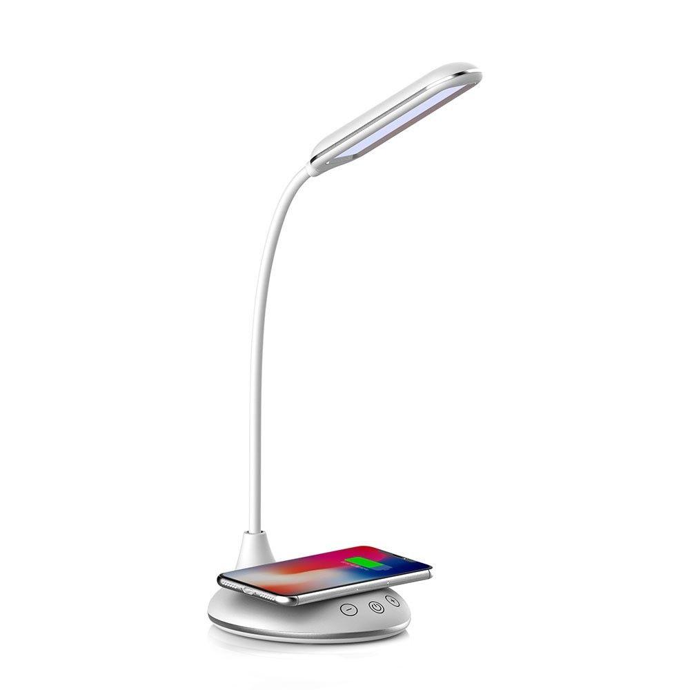 VT-7705 5W LED TABLE LAMP WITH WIRELESS CHARGER 2700K-6500K WHITE