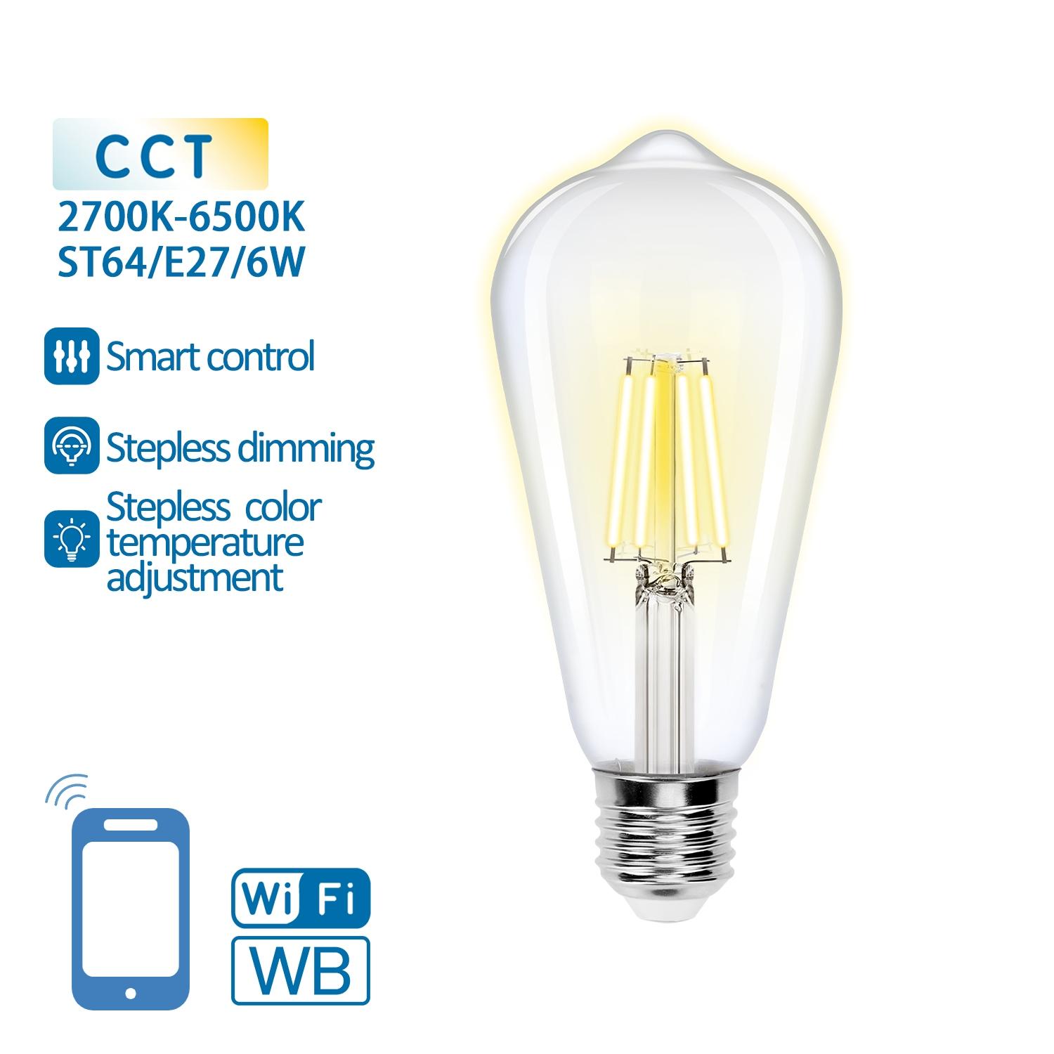 WIFI + Bluetooth E27 ST64 6W