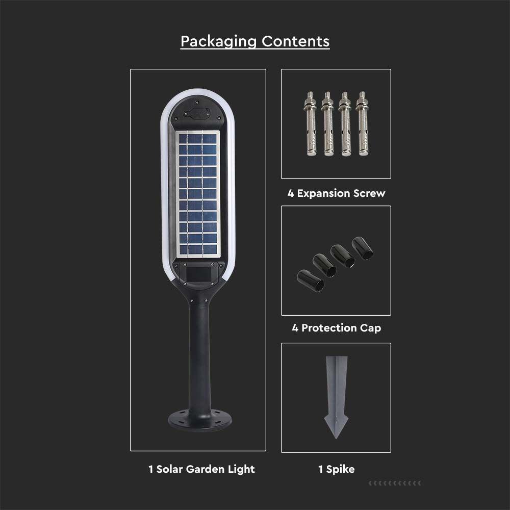 VT-945 5W LED SOLAR BOLLARD LIGHT 4000K WHITE+BLACK BODY