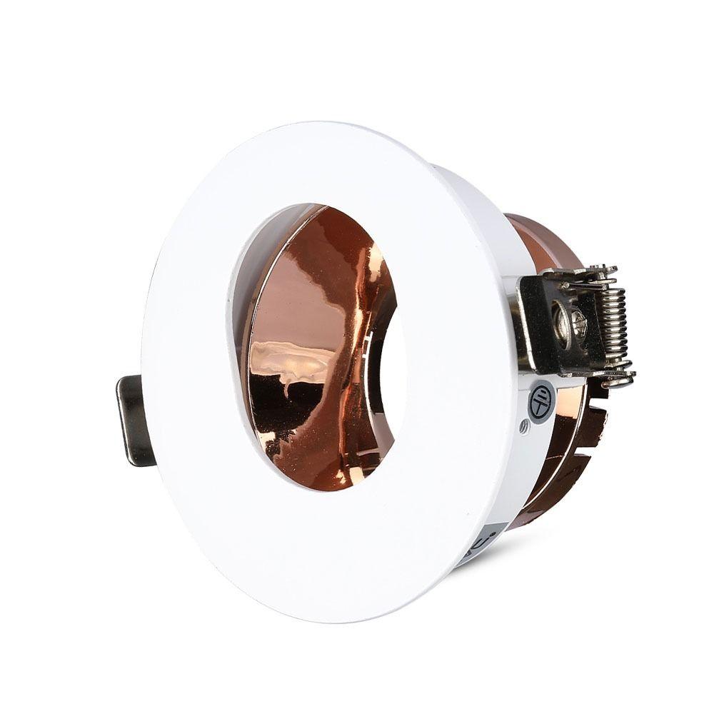 VT-874 GU10 FITTING ROUND-WHITE+ROSE GOLD