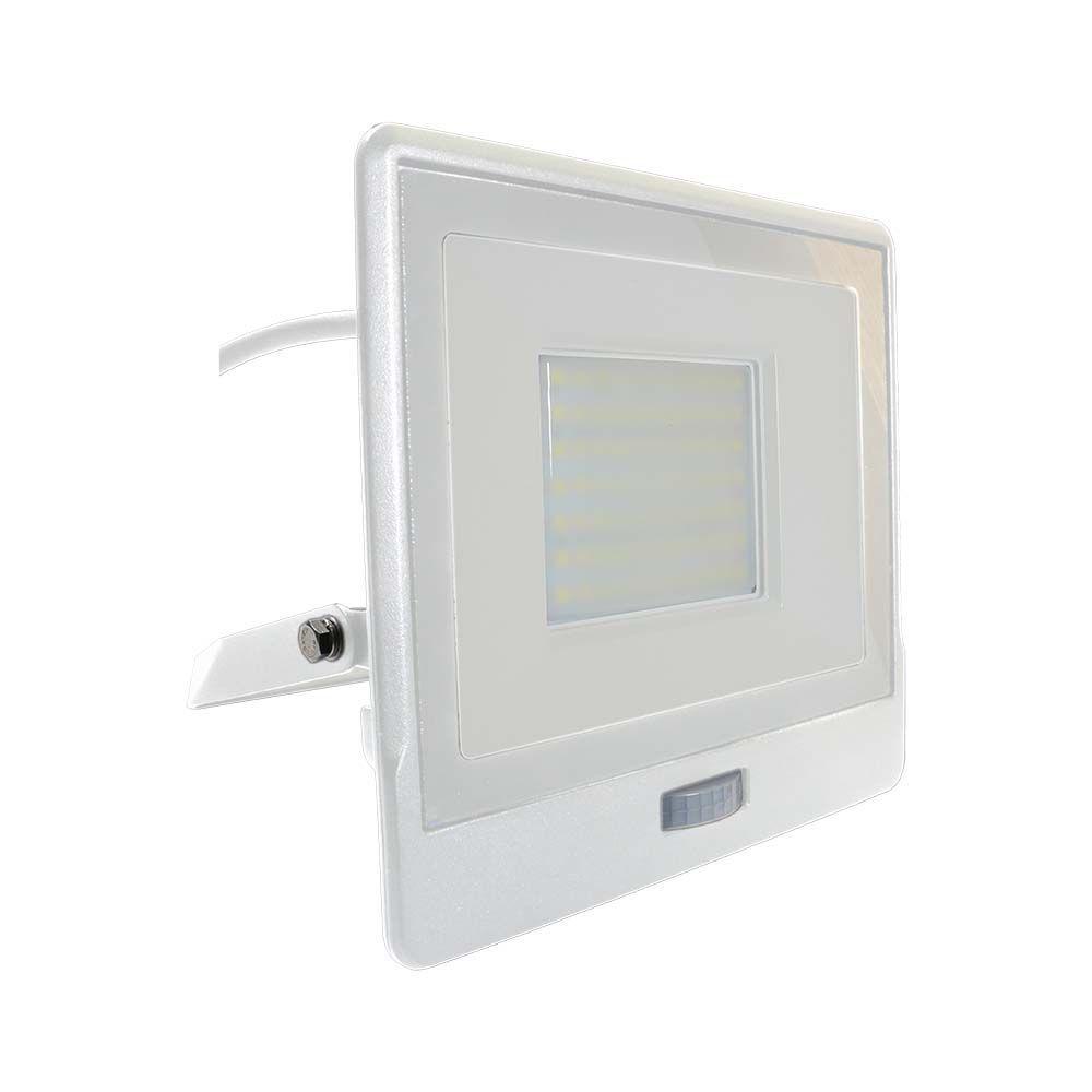 VT-158S-1 50W PIR SENSOR FLOODLIGHT SAMSUNG CHIP & 1M CABLE 3000K WHITE BODY